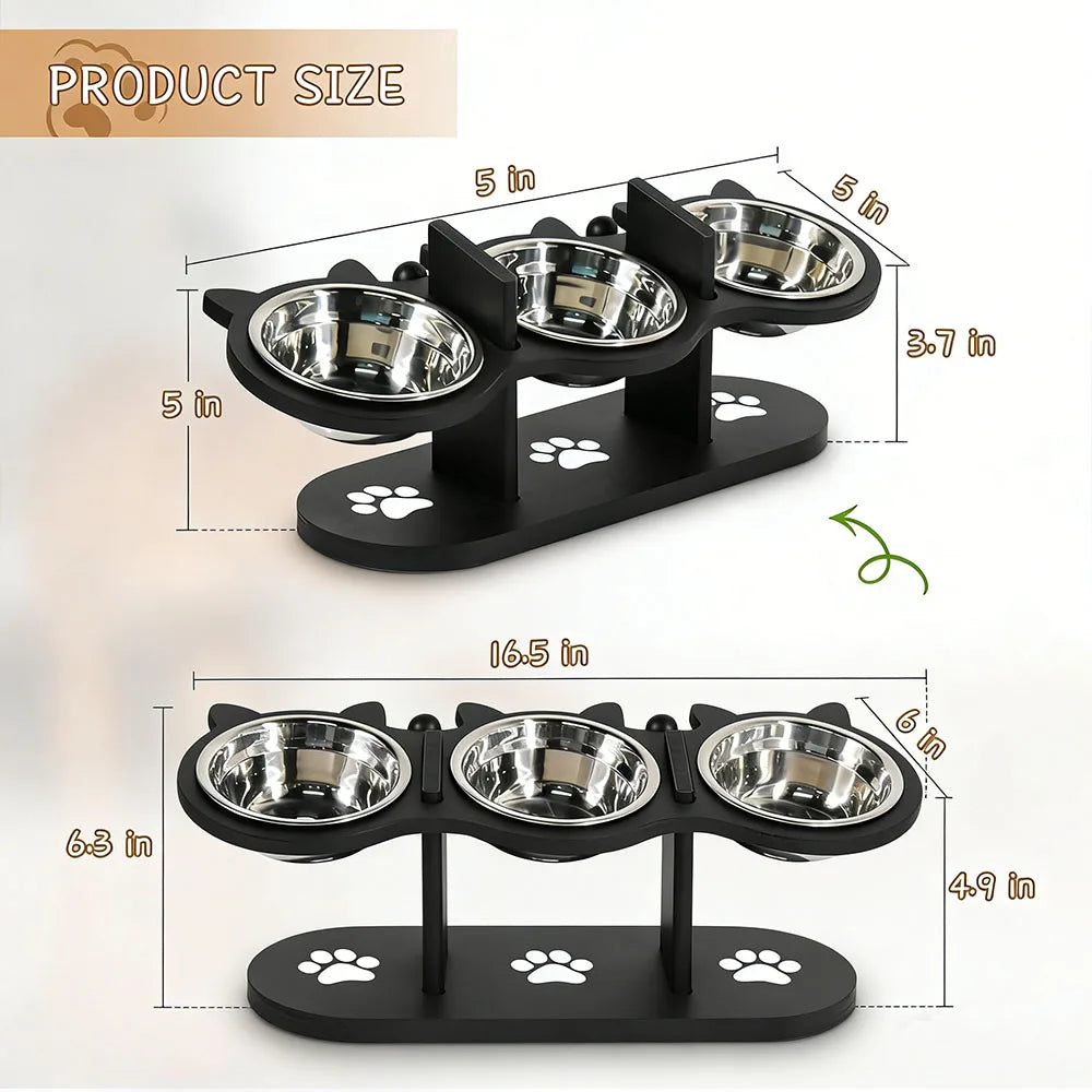 Comedero elevado para gatos.